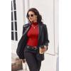 Ekouaer Turtleneck Shirt Women Long Sleeve Mock Neck Slim Fit Tops Thermal Base Layer Soft Lightweight Stretch Undershirts(Red)