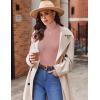 Ekouaer Women 3 Pack Turtleneck Shirts Ribbed Thermal Underwear Tops Lightweight Long Sleeve Layer Tees Basic Pullover Blouse(Black/Beige/Dirty Pink)