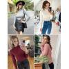 Ekouaer Women 3 Pack Turtleneck Shirts Ribbed Thermal Underwear Tops Lightweight Long Sleeve Layer Tees Basic Pullover Blouse(Black/Light Green/Light Blue)