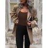 Ekouaer Women Long Sleeve Shirt Scoop Neck Tops Slim Fit Basic Top Thermal Undershirts Base Layer Tee(Coffee)