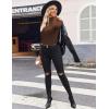 Ekouaer Women Turtleneck Shirt Long Sleeve Layer Tops Basic Ribbed Tees Soft Stretch Thermal Undershirts Lightweight Blouse(Brown)