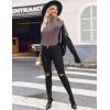 Ekouaer Women Turtleneck Shirt Long Sleeve Layer Tops Basic Ribbed Tees Soft Stretch Thermal Undershirts Lightweight Blouse(Dark Grey)