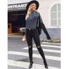 Ekouaer Women Turtleneck Shirt Long Sleeve Layer Tops Basic Ribbed Tees Soft Stretch Thermal Undershirts Lightweight Blouse(Deep Grey)