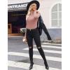 Ekouaer Women Turtleneck Shirt Long Sleeve Layer Tops Basic Ribbed Tees Soft Stretch Thermal Undershirts Lightweight Blouse(Dirty Pink)