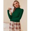 Ekouaer Women Turtleneck Shirt Long Sleeve Layer Tops Basic Ribbed Tees Soft Stretch Thermal Undershirts Lightweight Blouse(Green)