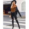 Ekouaer Women Turtleneck Shirt Long Sleeve Layer Tops Basic Ribbed Tees Soft Stretch Thermal Undershirts Lightweight Blouse(Light Brown)