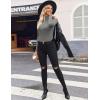 Ekouaer Women Turtleneck Shirt Long Sleeve Layer Tops Basic Ribbed Tees Soft Stretch Thermal Undershirts Lightweight Blouse(Light Gray)