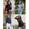 Ekouaer Women Turtleneck Shirt Long Sleeve Layer Tops Basic Ribbed Tees Soft Stretch Thermal Undershirts Lightweight Blouse(Light Gray)
