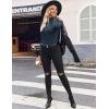 Ekouaer Women Turtleneck Shirt Long Sleeve Layer Tops Basic Ribbed Tees Soft Stretch Thermal Undershirts Lightweight Blouse(Navy Blue)