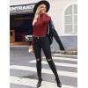 Ekouaer Women Turtleneck Shirt Long Sleeve Layer Tops Basic Ribbed Tees Soft Stretch Thermal Undershirts Lightweight Blouse(Wine Red)