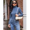 Ekouaer Women’s 3 Pack Turtleneck Long Sleeve Shirts Slim Fit Thermal Underwear Tops Lightweight Pullover Tees(Black/Blue/Wine)