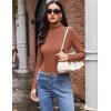 Ekouaer Women’s 3 Pack Turtleneck Long Sleeve Shirts Slim Fit Thermal Underwear Tops Lightweight Pullover Tees(Black/Caramel/Brown)