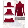 Ekouaer Women’s 3 Pack Turtleneck Long Sleeve Shirts Slim Fit Thermal Underwear Tops Lightweight Pullover Tees(Black/Red/Light Grey)