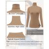 Ekouaer Women’s 3 Pack Turtleneck Long Sleeve Shirts Slim Fit Thermal Underwear Tops Lightweight Pullover Tees(Black/White/Khaki)