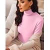 Ekouaer Women’s 3 Pack Turtleneck Long Sleeve Shirts Slim Fit Thermal Underwear Tops Lightweight Pullover Tees(Black/White/Pink)