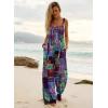 Ekouaer Women’s Casual Overalls Boho Floral Loose Wide Leg Jumpsuits Summer Pleated Outfits with Pockets(A Blue Boho Print)