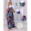 Ekouaer Women’s Casual Overalls Boho Floral Loose Wide Leg Jumpsuits Summer Pleated Outfits with Pockets(A Blue Boho Print)