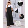Ekouaer Women’s Casual Overalls Boho Floral Loose Wide Leg Jumpsuits Summer Pleated Outfits with Pockets(Black)