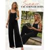 Ekouaer Women’s Casual Overalls Boho Floral Loose Wide Leg Jumpsuits Summer Pleated Outfits with Pockets(Black)