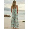 Ekouaer Women’s Casual Overalls Boho Floral Loose Wide Leg Jumpsuits Summer Pleated Outfits with Pockets(Light Green Floral)