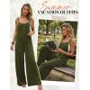 Ekouaer Women’s Casual Overalls Boho Floral Loose Wide Leg Jumpsuits Summer Pleated Outfits with Pockets(Olive Green)