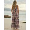 Ekouaer Women’s Casual Overalls Boho Floral Loose Wide Leg Jumpsuits Summer Pleated Outfits with Pockets(Orange Bohemian)