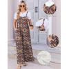 Ekouaer Women’s Casual Overalls Boho Floral Loose Wide Leg Jumpsuits Summer Pleated Outfits with Pockets(Orange Bohemian)