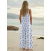 Ekouaer Women’s Casual Overalls Boho Floral Loose Wide Leg Jumpsuits Summer Pleated Outfits with Pockets(White Blue Floral)