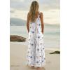 Ekouaer Women’s Casual Overalls Boho Floral Loose Wide Leg Jumpsuits Summer Pleated Outfits with Pockets(White Floral)