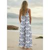 Ekouaer Women’s Casual Overalls Boho Floral Loose Wide Leg Jumpsuits Summer Pleated Outfits with Pockets(White Italian Print)