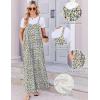 Ekouaer Women’s Casual Overalls Boho Floral Loose Wide Leg Jumpsuits Summer Pleated Outfits with Pockets(White Mini Floral)