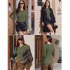 Ekouaer Women’s Long Sleeve Henley Shirts Button Ribbed Knit Tops Basic Layering Slim Fit Soft Thermal Underwear Tops(Army Green)
