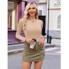 Ekouaer Women’s Long Sleeve Henley Shirts Button Ribbed Knit Tops Basic Layering Slim Fit Soft Thermal Underwear Tops(Beige)