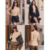 Ekouaer Women’s Long Sleeve Henley Shirts Button Ribbed Knit Tops Basic Layering Slim Fit Soft Thermal Underwear Tops(Beige)