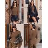 Ekouaer Women’s Long Sleeve Henley Shirts Button Ribbed Knit Tops Basic Layering Slim Fit Soft Thermal Underwear Tops(Brown)