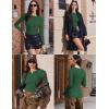 Ekouaer Women’s Long Sleeve Henley Shirts Button Ribbed Knit Tops Basic Layering Slim Fit Soft Thermal Underwear Tops(Green)