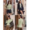 Ekouaer Women’s Long Sleeve Henley Shirts Button Ribbed Knit Tops Basic Layering Slim Fit Soft Thermal Underwear Tops(Light Green)