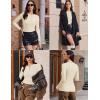 Ekouaer Women’s Long Sleeve Henley Shirts Button Ribbed Knit Tops Basic Layering Slim Fit Soft Thermal Underwear Tops(Off-white)