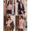 Ekouaer Women’s Long Sleeve Henley Shirts Button Ribbed Knit Tops Basic Layering Slim Fit Soft Thermal Underwear Tops(Pink)