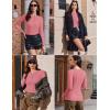 Ekouaer Women’s Long Sleeve Henley Shirts Button Ribbed Knit Tops Basic Layering Slim Fit Soft Thermal Underwear Tops(Rose Pink)