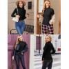 Ekouaer Women’s Long Sleeve Mock Turtleneck Tops Ribbed Shirts Fleece Soft Thermal Undershirts Tee(Black)
