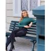 Ekouaer Women’s Long Sleeve Mock Turtleneck Tops Ribbed Shirts Fleece Soft Thermal Undershirts Tee(Blue Green)