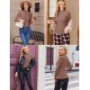 Ekouaer Women’s Long Sleeve Mock Turtleneck Tops Ribbed Shirts Fleece Soft Thermal Undershirts Tee(Brown)