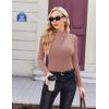 Ekouaer Women’s Long Sleeve Mock Turtleneck Tops Ribbed Shirts Fleece Soft Thermal Undershirts Tee(Dirty Pink)