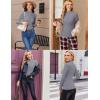 Ekouaer Women’s Long Sleeve Mock Turtleneck Tops Ribbed Shirts Fleece Soft Thermal Undershirts Tee(Grey)