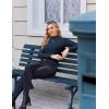 Ekouaer Women’s Long Sleeve Mock Turtleneck Tops Ribbed Shirts Fleece Soft Thermal Undershirts Tee(Navy Blue-1)