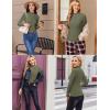 Ekouaer Women’s Long Sleeve Mock Turtleneck Tops Ribbed Shirts Fleece Soft Thermal Undershirts Tee(Olive)
