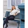 Ekouaer Women’s Long Sleeve Mock Turtleneck Tops Ribbed Shirts Fleece Soft Thermal Undershirts Tee(White)