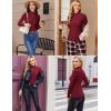 Ekouaer Women’s Long Sleeve Mock Turtleneck Tops Ribbed Shirts Fleece Soft Thermal Undershirts Tee(Wine Red)
