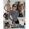 Ekouaer Women’s Long Sleeve Shirts 3 Packs Henley Button Down Tops Ribbed Slim Fit Base Layer Soft Thermal Tee(Black / Black / White (3pcs))